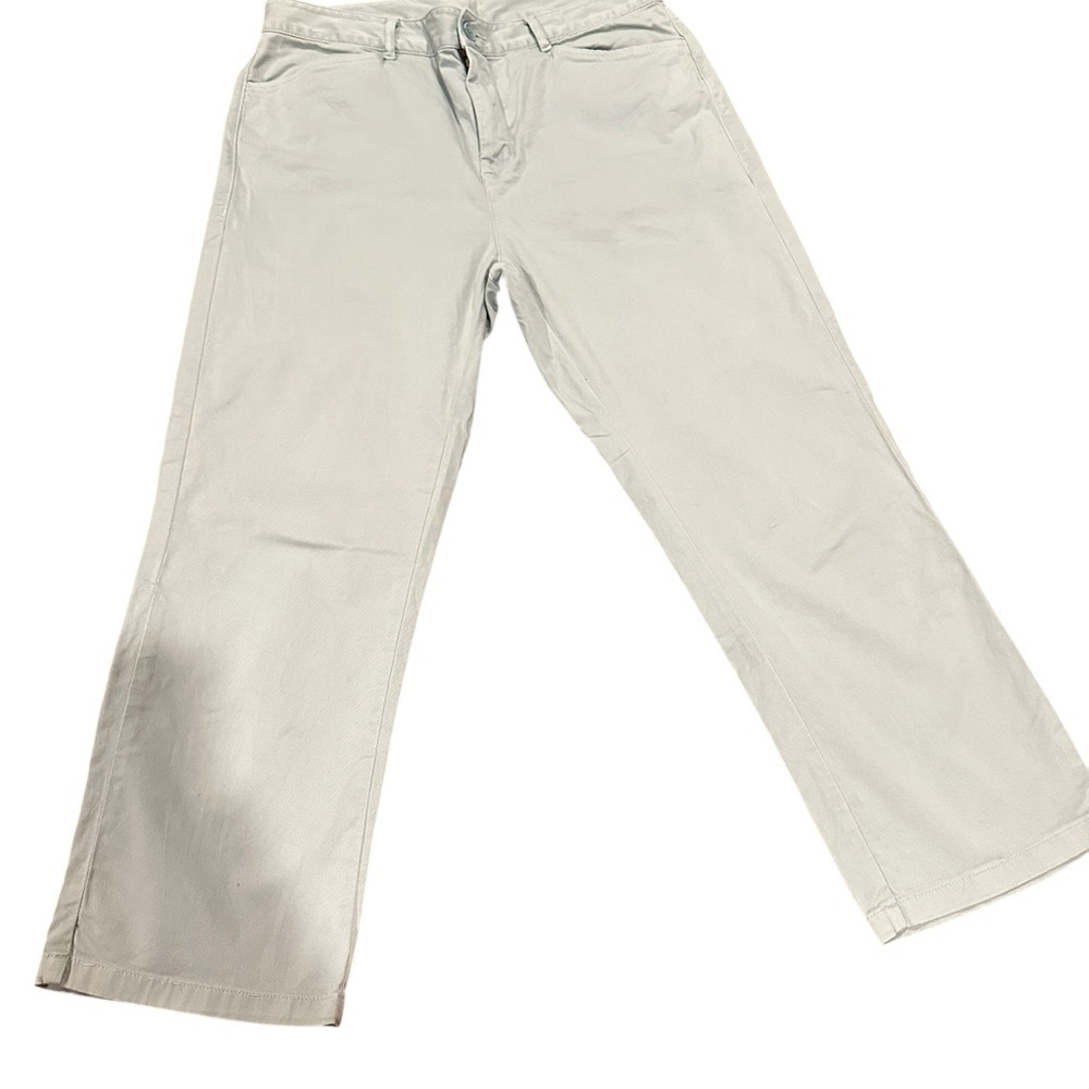L.L. Bean Womens Chino Pants Size 10 Light Green Straight Leg Stretch Cotton